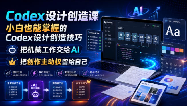 Codex设计创造课,小白也能掌握的Codex设计创造技巧,把机械工作交给AI,把创作主动权留给自己-低成本创业项目大全|短视频带货+AI副业变现|知行创业网