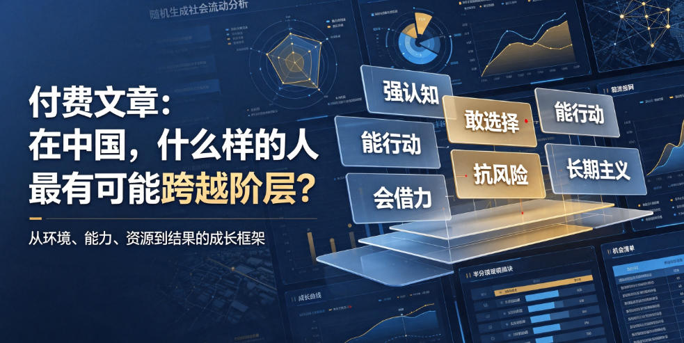 付费文章:在中国,什么样的人最有可能跨越阶层?-低成本创业项目大全|短视频带货+AI副业变现|知行创业网