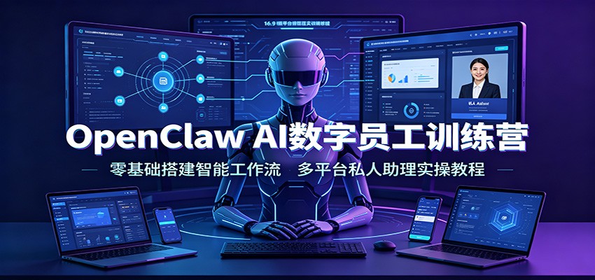 OpenClaw AI数字员工训练营：零基础搭建智能工作流，多平台私人助理实操教程-低成本创业项目大全｜短视频带货+AI副业变现｜知行创业网