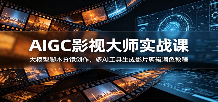 AIGC影视大师实战课:大模型脚本分镜创作,多AI工具生成影片剪辑调色教程-低成本创业项目大全|短视频带货+AI副业变现|知行创业网