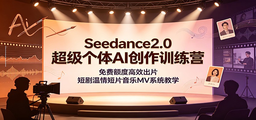 Seedance2.0超级个体AI创作训练营：免费额度高效出片，短剧温情短片音乐MV系统教学-低成本创业项目大全｜短视频带货+AI副业变现｜知行创业网