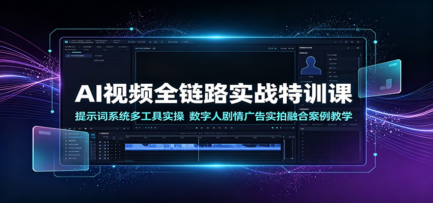 AI视频全链路实战特训课：提示词系统多工具实操，数字人剧情广告实拍融合案例教学-低成本创业项目大全｜短视频带货+AI副业变现｜知行创业网