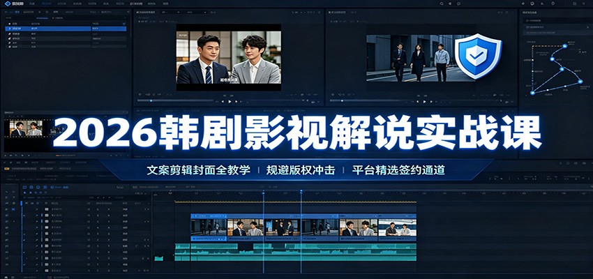 2026韩剧影视解说实战课:文案剪辑封面全教学,规避版权冲击平台精选签约通道-低成本创业项目大全|短视频带货+AI副业变现|知行创业网