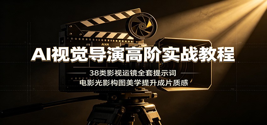 AI视觉导演高阶实战教程：38类影视运镜全套提示词，电影光影构图美学提升成片质感-低成本创业项目大全｜短视频带货+AI副业变现｜知行创业网