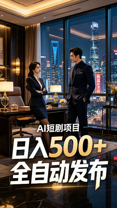 快手AI短剧自动发布，矩阵批量运营变现，轻资产副业项目，日入500+【揭秘】-低成本创业项目大全｜短视频带货+AI副业变现｜知行创业网