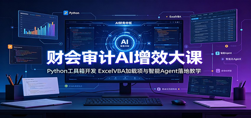 财会审计AI增效大课：Python工具箱开发，ExcelVBA加载项与智能Agent落地教学-低成本创业项目大全｜短视频带货+AI副业变现｜知行创业网