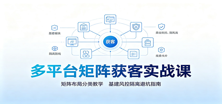 多平台矩阵获客实战课:矩阵布局分类教学,基建风控隔离避坑指南-低成本创业项目大全|短视频带货+AI副业变现|知行创业网
