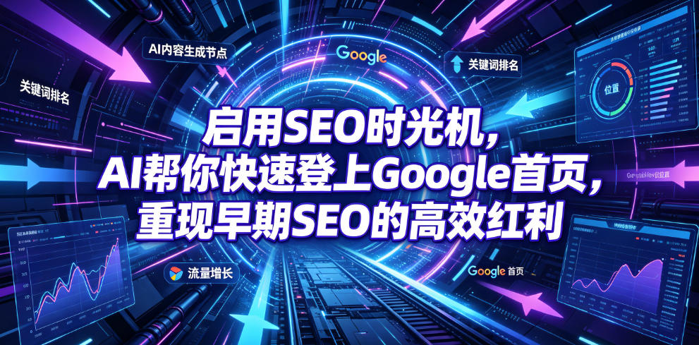 启用SEO时光机，AI帮你快速登上Google首页，重现早期SEO的高效红利【原创双语字幕】-低成本创业项目大全｜短视频带货+AI副业变现｜知行创业网