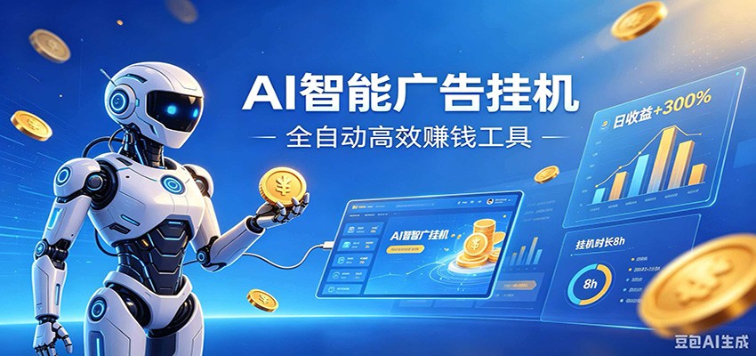 AI智能广告挂机，小白轻松上手，在家自动赚收益-低成本创业项目大全｜短视频带货+AI副业变现｜知行创业网