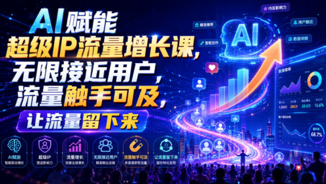 AI赋能超级IP流量增长课,无限接近用户,流量触手可及,让流量留下来-低成本创业项目大全|短视频带货+AI副业变现|知行创业网