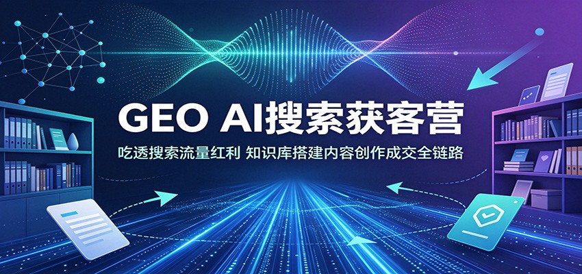 GEO AI搜索获客营：吃透搜索流量红利，知识库搭建内容创作成交全链路-低成本创业项目大全｜短视频带货+AI副业变现｜知行创业网