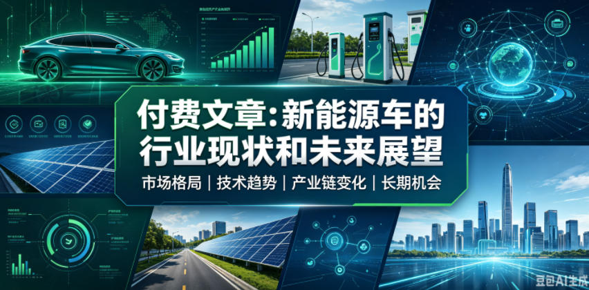 付费文章:新能原车的行业现状和未来展望-低成本创业项目大全|短视频带货+AI副业变现|知行创业网