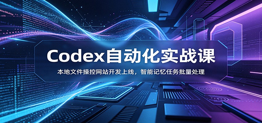 Codex自动化实战课：本地文件操控网站开发上线，智能记忆任务批量处理-低成本创业项目大全｜短视频带货+AI副业变现｜知行创业网